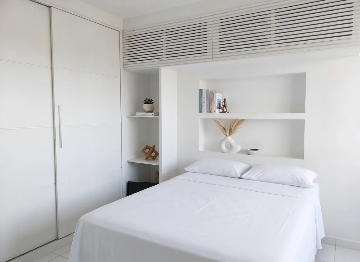 Quarto com armários e nichos