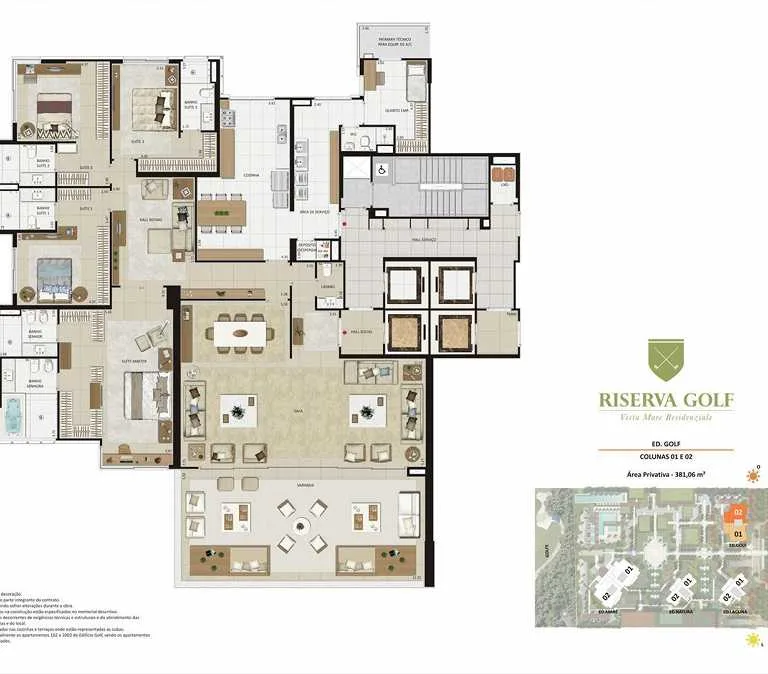Planta Ed. Golf - 4 suítes